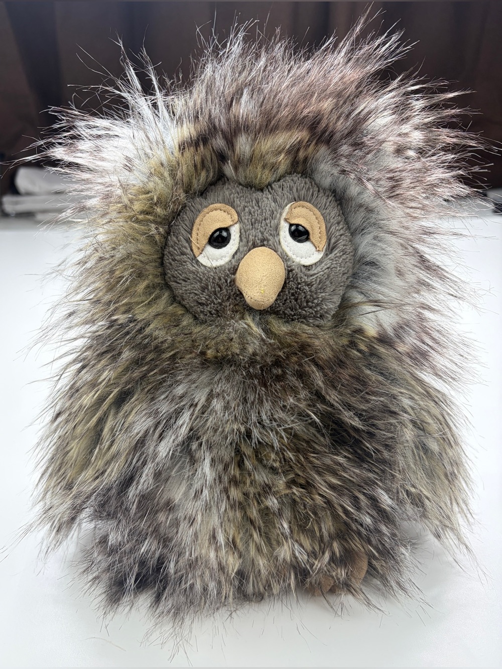 Jellycat Retired Orlando Owl Fluffy Faux-Fur Plush Excellent Condition